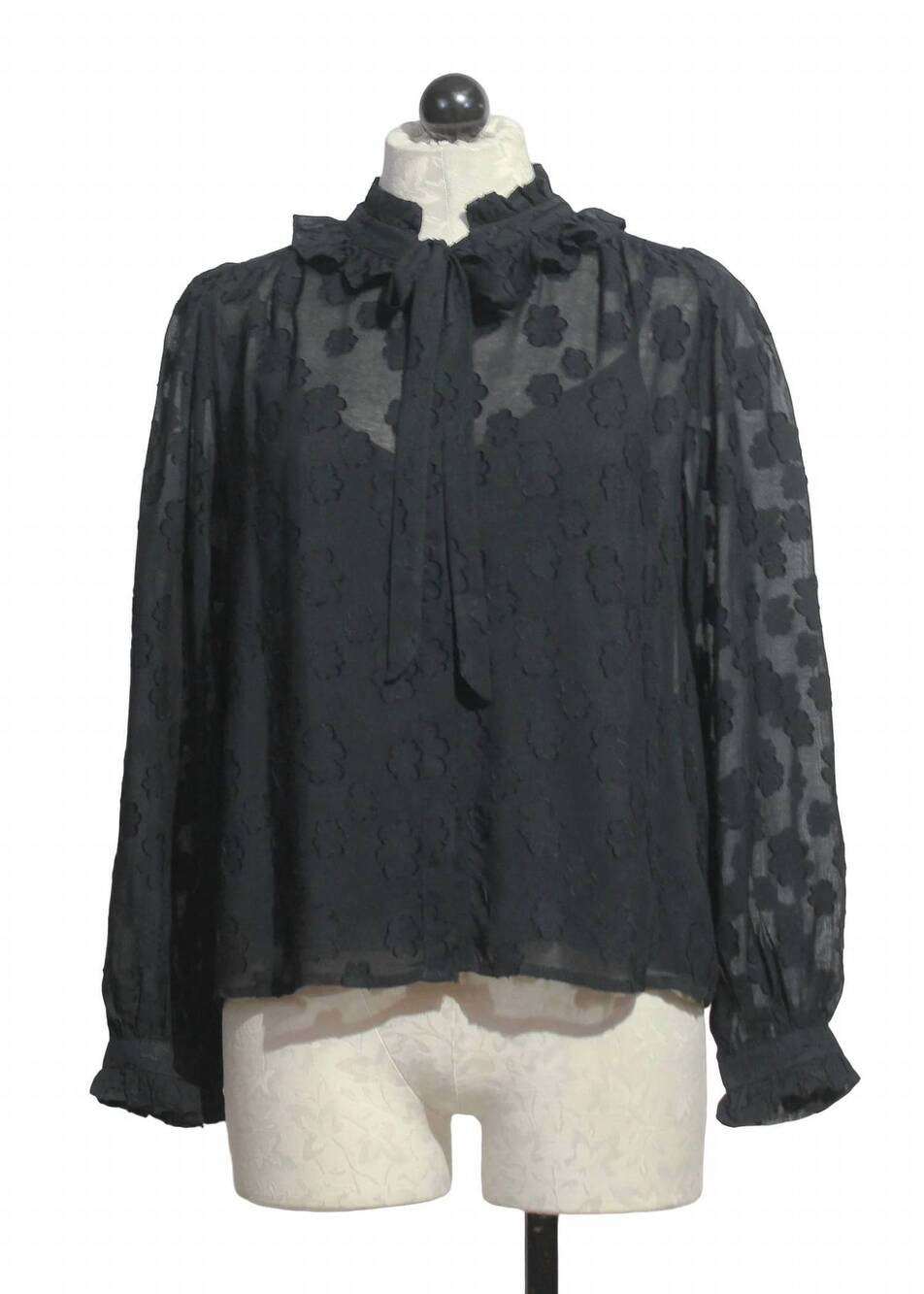 NEW EMILY LOVELOCK women's juliette blouse in black
